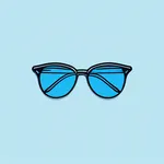 blue-tinted half-moon glasses with black frames image